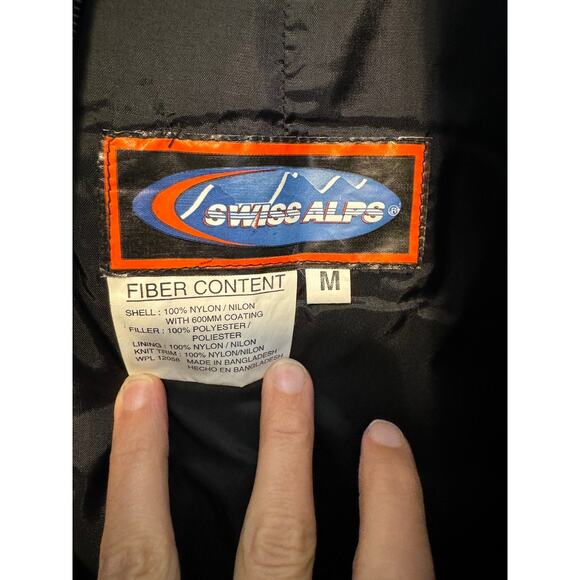 Swiss Alps Black Snow Suit Bibs Overalls Size M - Picture 3 of 3